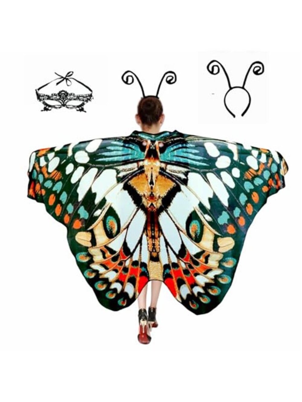 Butterfly Wings Costume for Womens, Moth Wings Butterfly Cape Adult